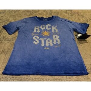 New Seven7 Mens Sz xl x-large Short Sleeve Rock Star Blue Shirt